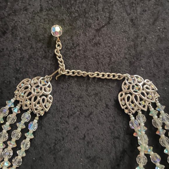 Vintage 4-strand AB Crystal Necklace - Picture 2 of 3